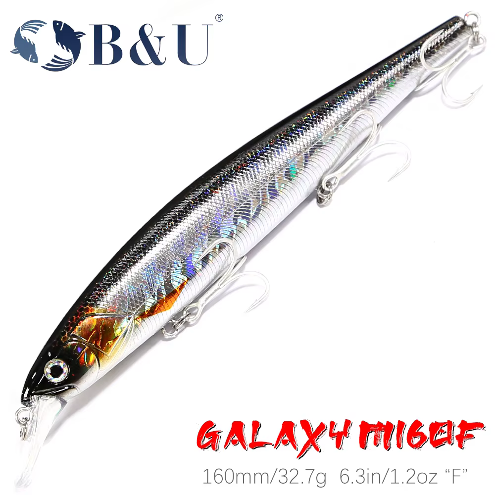 Minnow flotante B & U 160mm – Para lubina y Lucio en agua salada