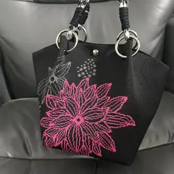 Bolso de cubo tejido con diseño infantil y asa bandolera portátil