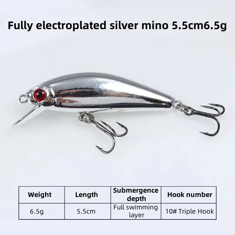 Señuelo mini láser duro minnow 5,5 cm vista lateral