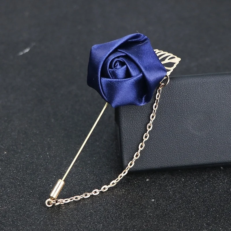 Broche de flores rosas con lazo – Accesorio para traje unisex - imagen 5