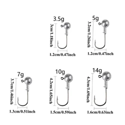 Cabezas Jig redondas de plomo con anzuelo para swimbait lubina