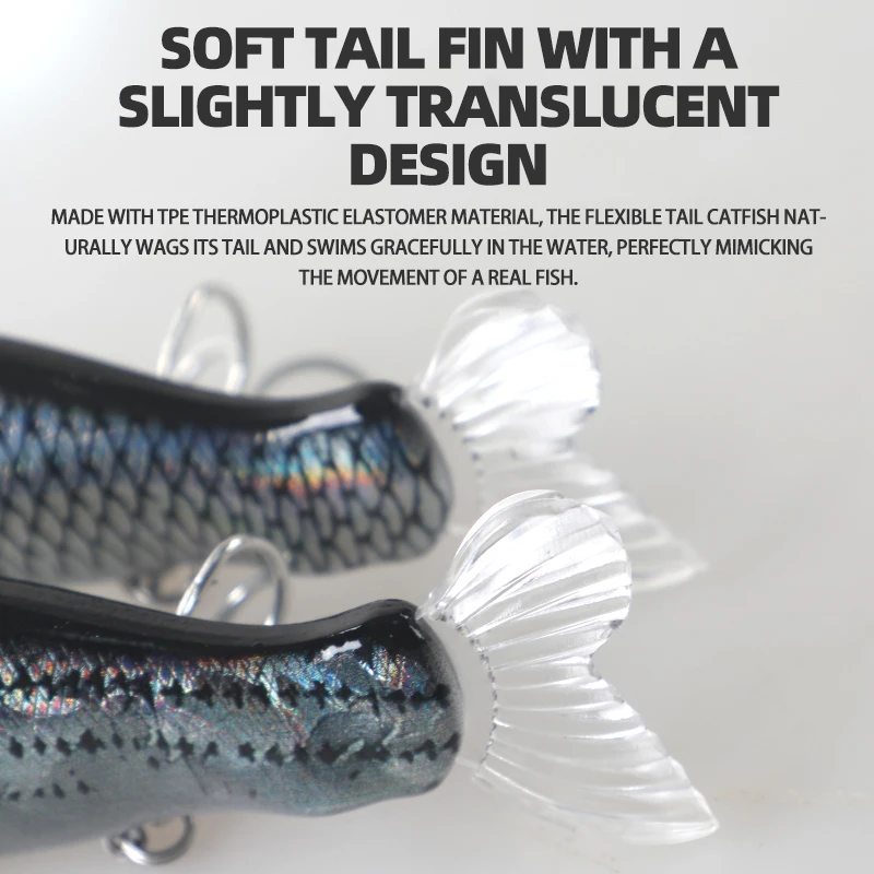 Señuelo biónico multisección 3D con microtextura de aleta suave - imagen 2