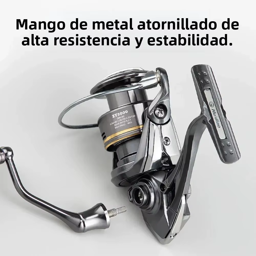 Carrete giratorio Huidiao para surf y agua salada – alta mar robusto