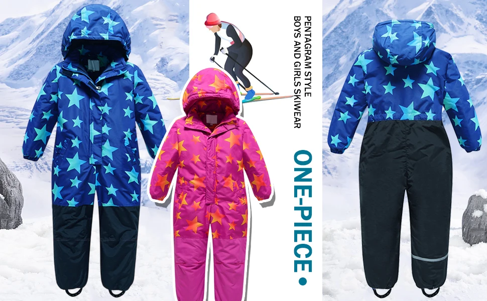 Mono de nieve infantil con capucha y cierre