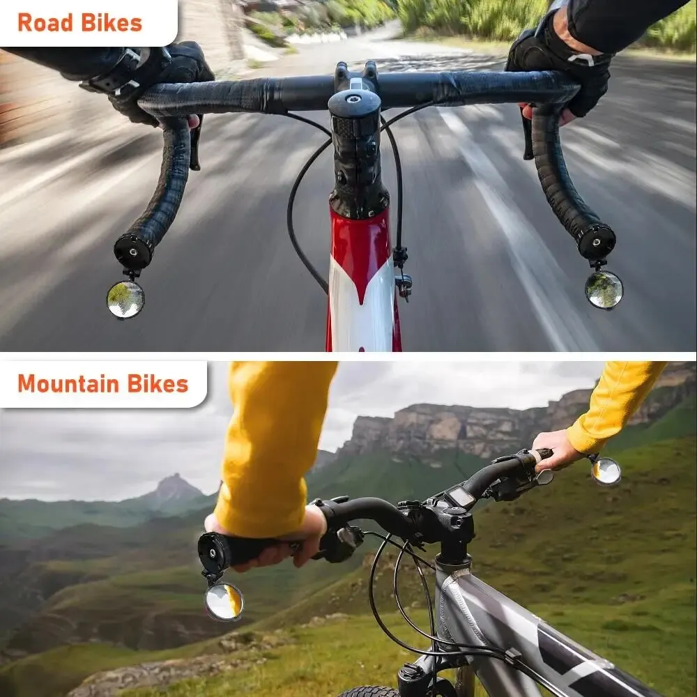 Espejo retrovisor convexo para bicicleta, montaje en manillar