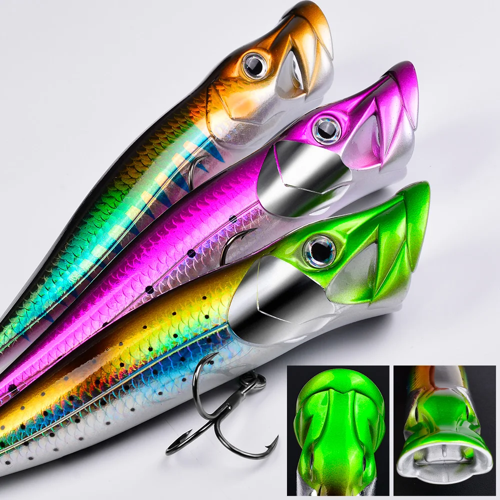 Popper de superficie flotante Proberos Topwater con cascabel y lance - imagen 5