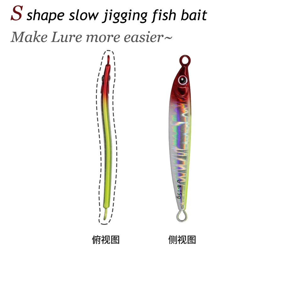 Señuelo jigging Mrlurion de metal, hundimiento rápido, cara 3D - imagen 3