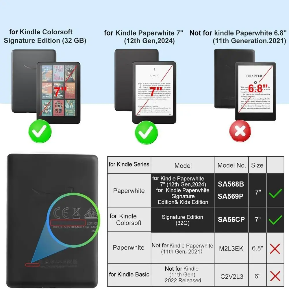 Funda Kindle Paperwhite auto encendido/apagado magnética purpurina - imagen 2