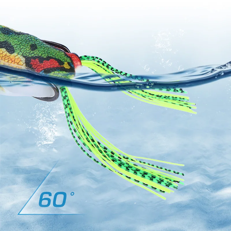 WEIHE Rana barbuda flotante 3D con doble anzuelo – Modelo A - imagen 4