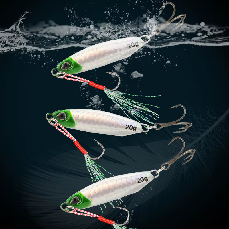 Jig de Metal 20g para Lubina – Cebo Artificil con Anzuelo Triple - imagen 3