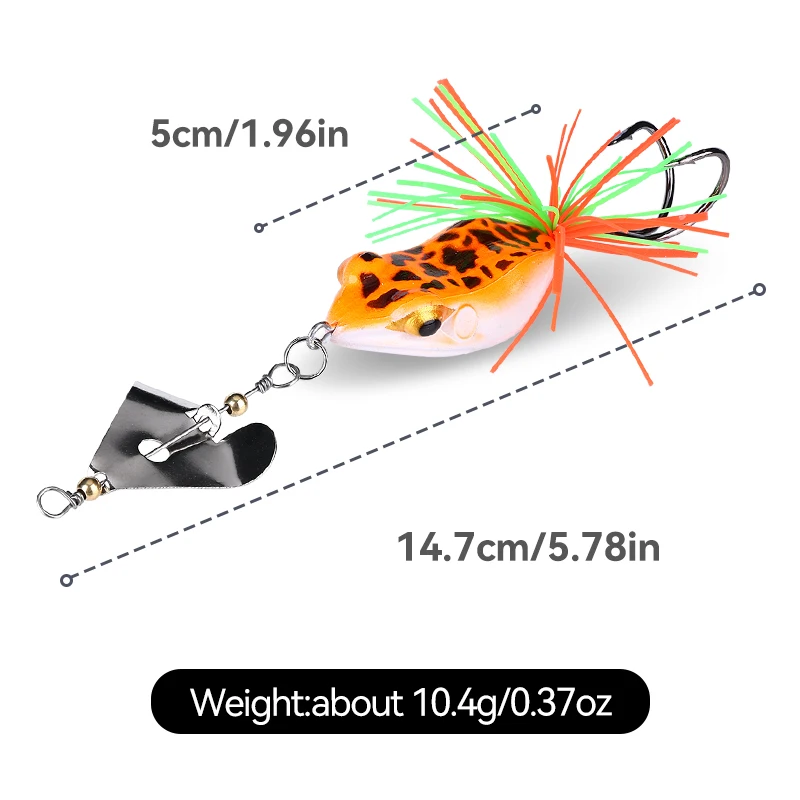 Señuelo Rana WEIHE con cuchilla giratoria y hundimiento lento - imagen 3