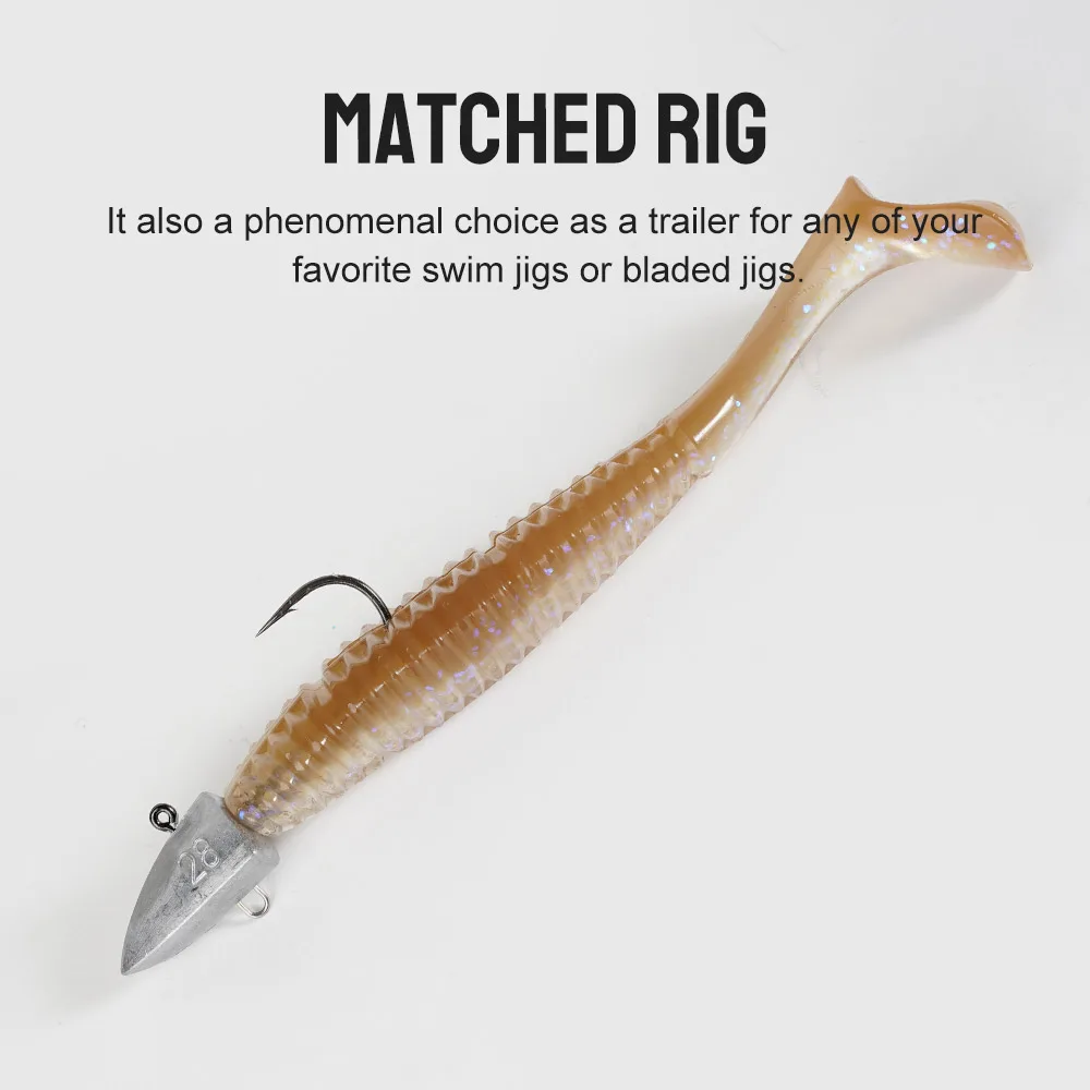 NOEBY Rhythm Shad swimbait de vinilo con cabeza plomada - imagen 5