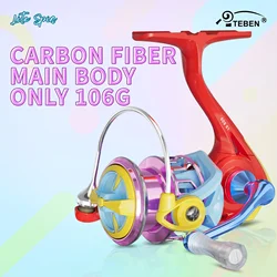 Carrete spinning de carbono ligero para agua dulce y hielo