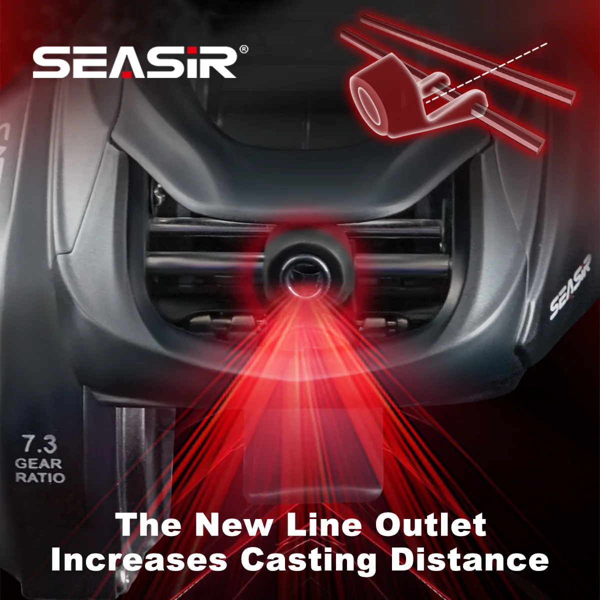 SEASIR CAST-X3, carrete casting con rodamientos cerámicos y clicker - imagen 4