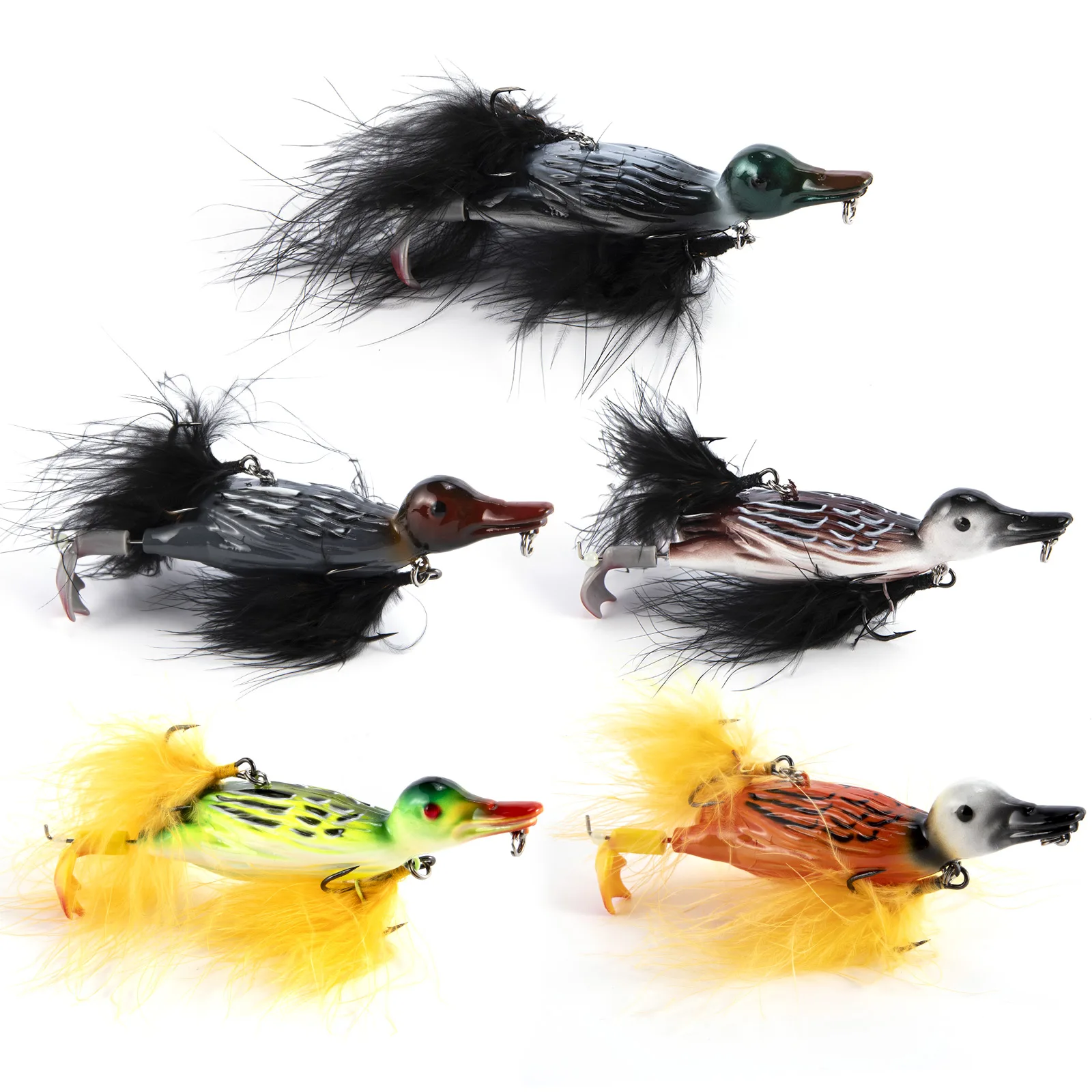 Popper 3D realista flotante con plumas para lucio