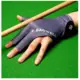Guante de snooker antideslizante transpirable elástico de tres dedos