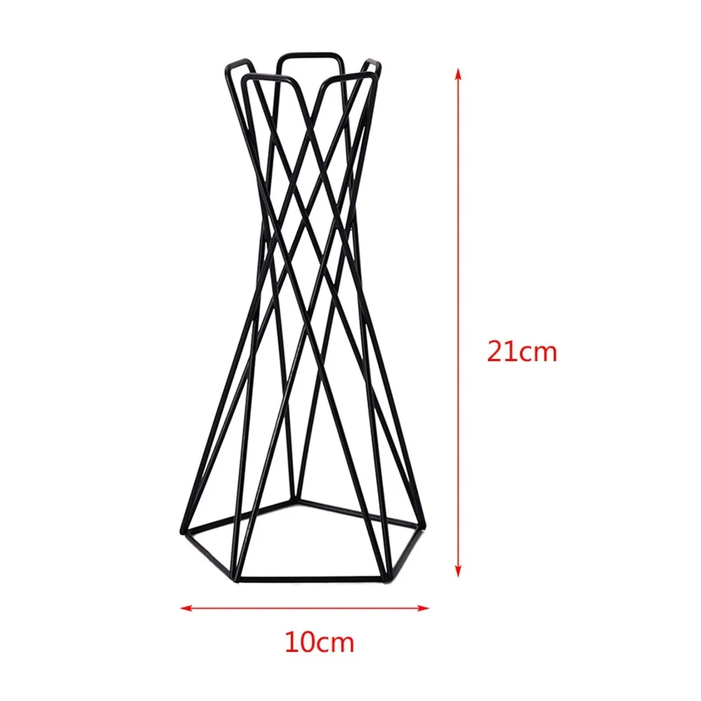 Soporte nórdico geométrico de hierro para tillandsia y plantas aéreas