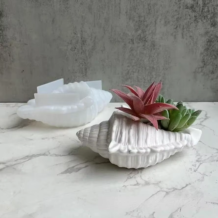 Molde de Silicona Concha para Macetas de Suculentas – Yeso y Concreto DIY - imagen 4