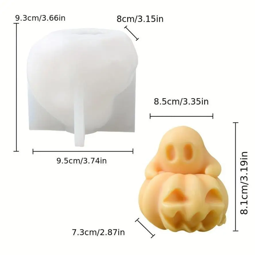 Molde de silicona Halloween con manos, fantasma y calabaza