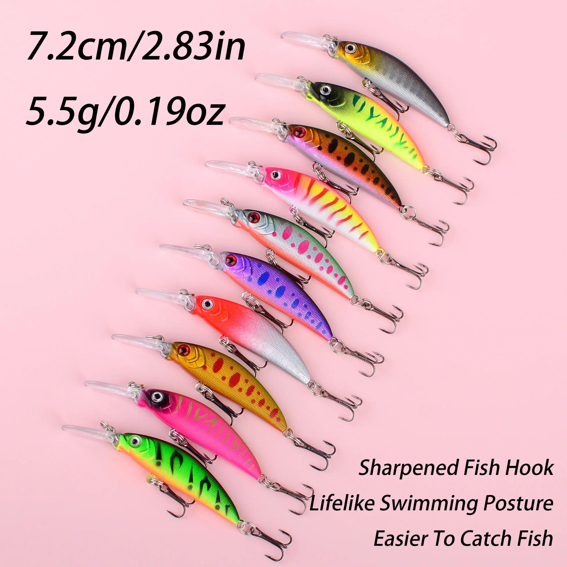 Señuelo Minnow de hundimiento lento para trucha y crankbait - imagen 4