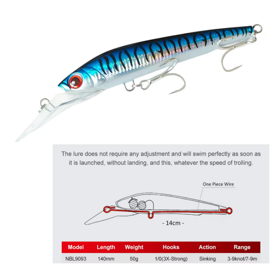 Señuelo Minnow Noeby 18cm 98g – Hundimiento 7-9m para arrastre - imagen 3