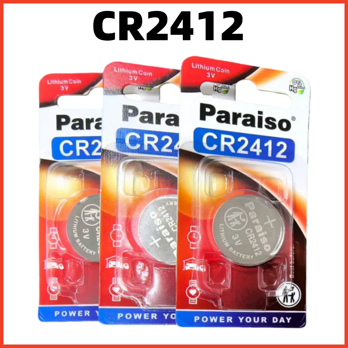 Baterías CR2412 Panasonic de litio tipo moneda