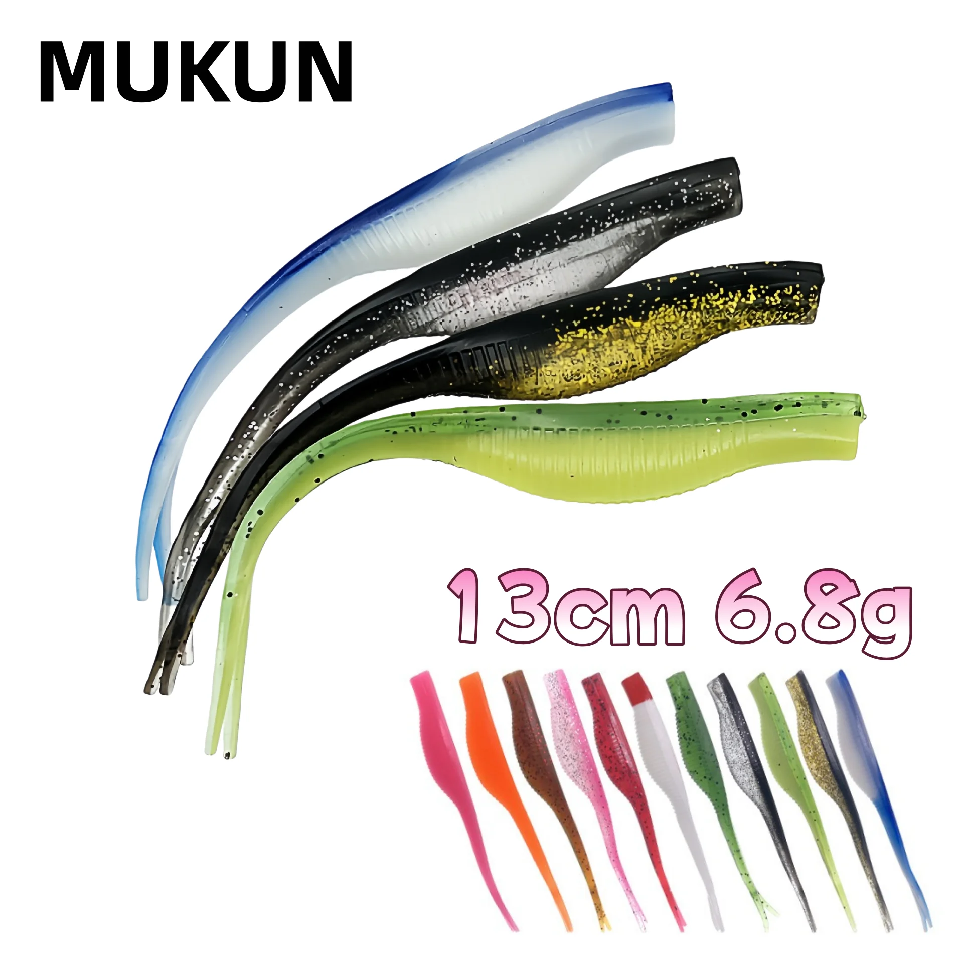 Señuelo blando Super Fluke MUKUN para black bass, lucio y minnow - imagen 5