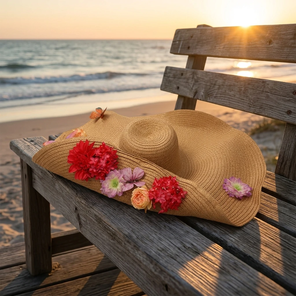 Sombrero de pesca vintage ala ancha con protección UV para mujer - imagen 2