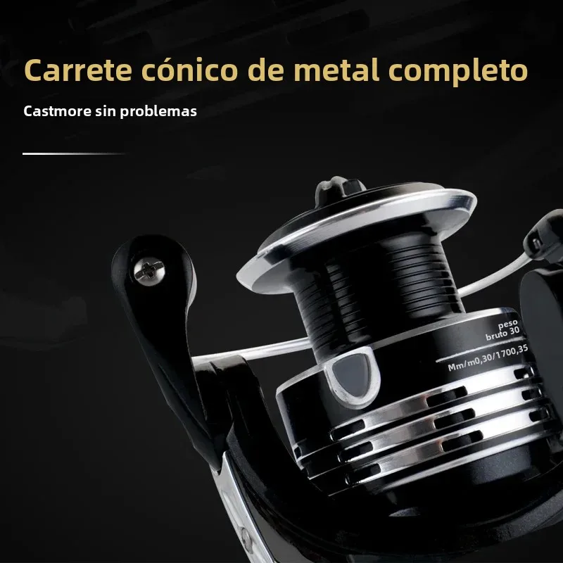 Carrete giratorio Huidiao con manivela metálica y accionamiento suave - imagen 4