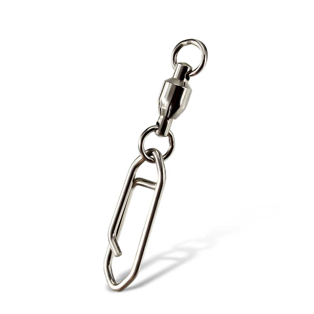 Conectores giratorios Quick Pin plateados 360° para pesca