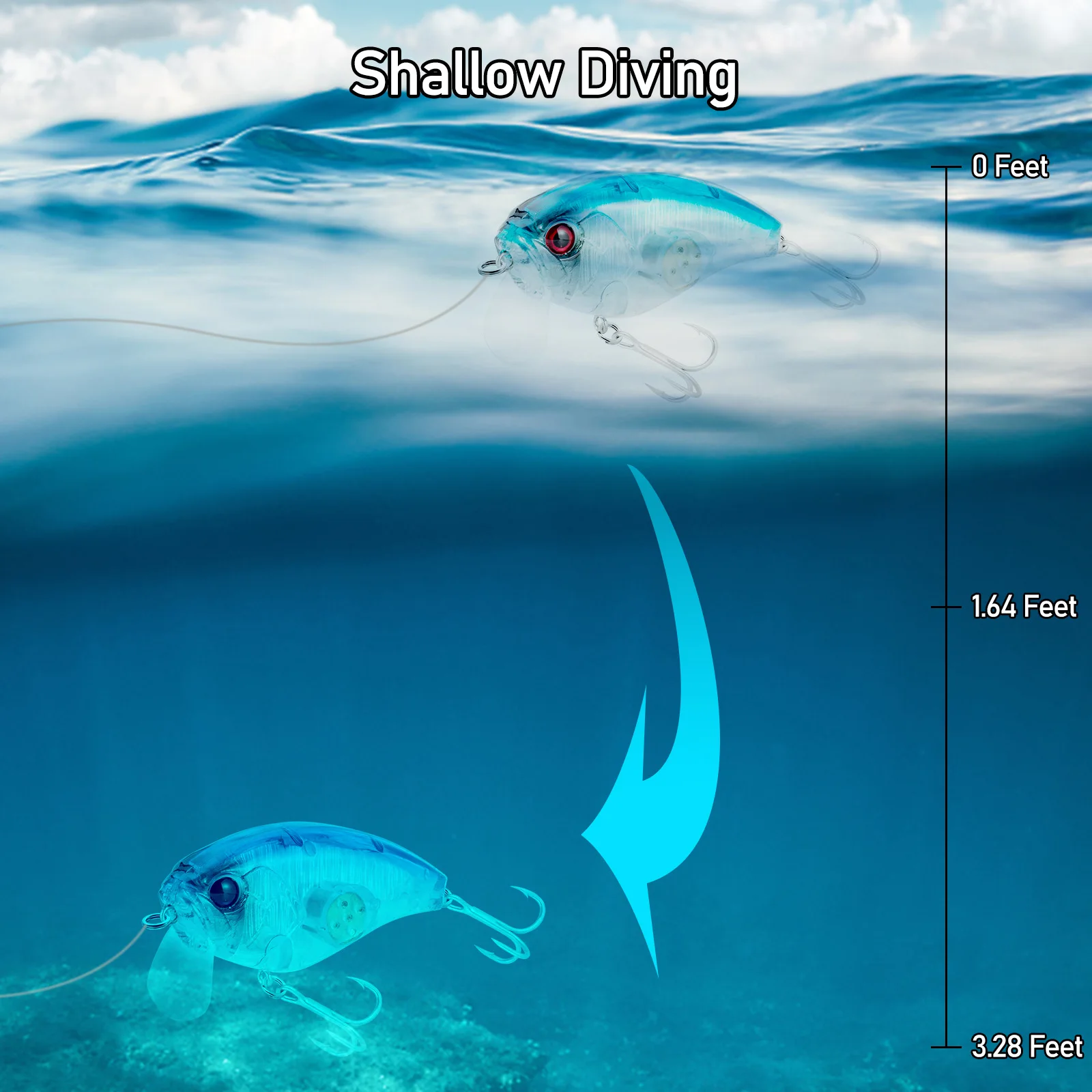 Crankbait Square Bill – Señuelo minnow para lubina y trucha - imagen 2