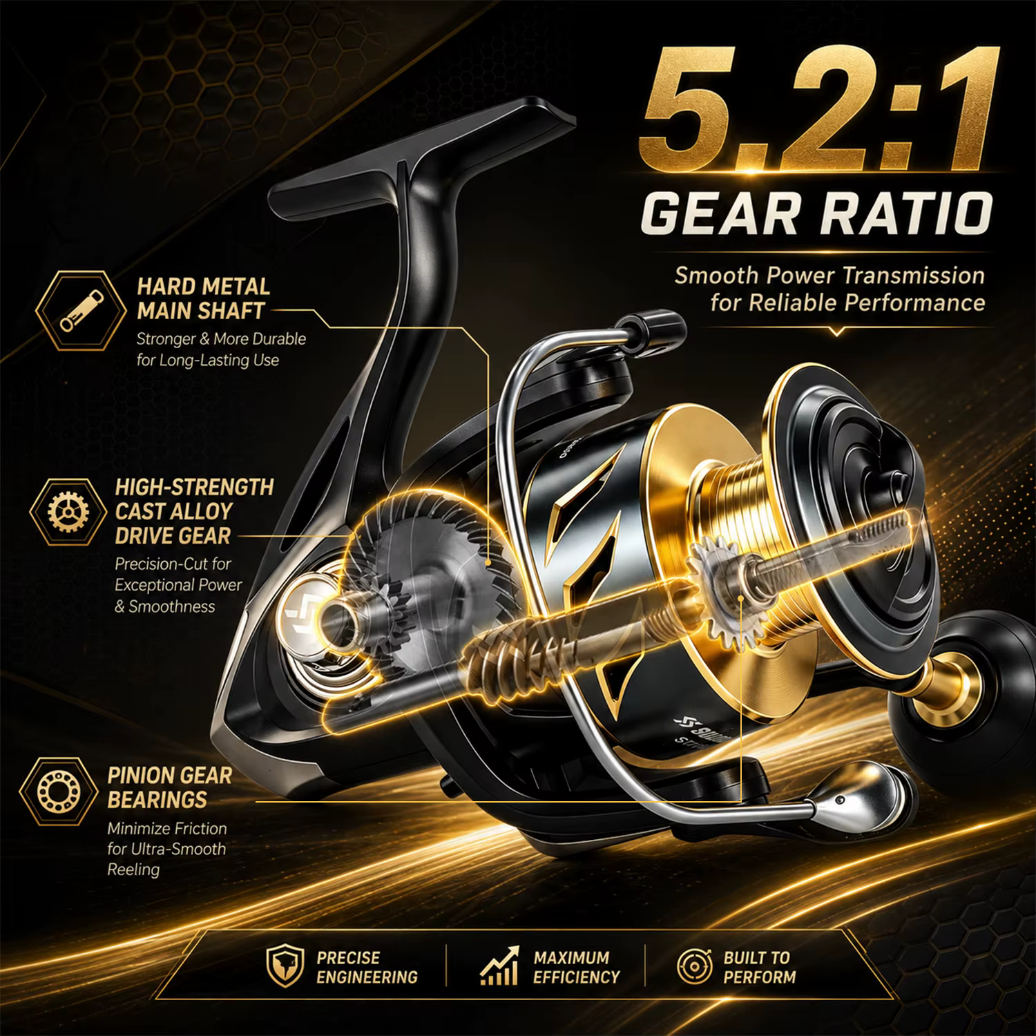 Sougayilang Carrete de Spinning de Aluminio con Freno de 15 kg