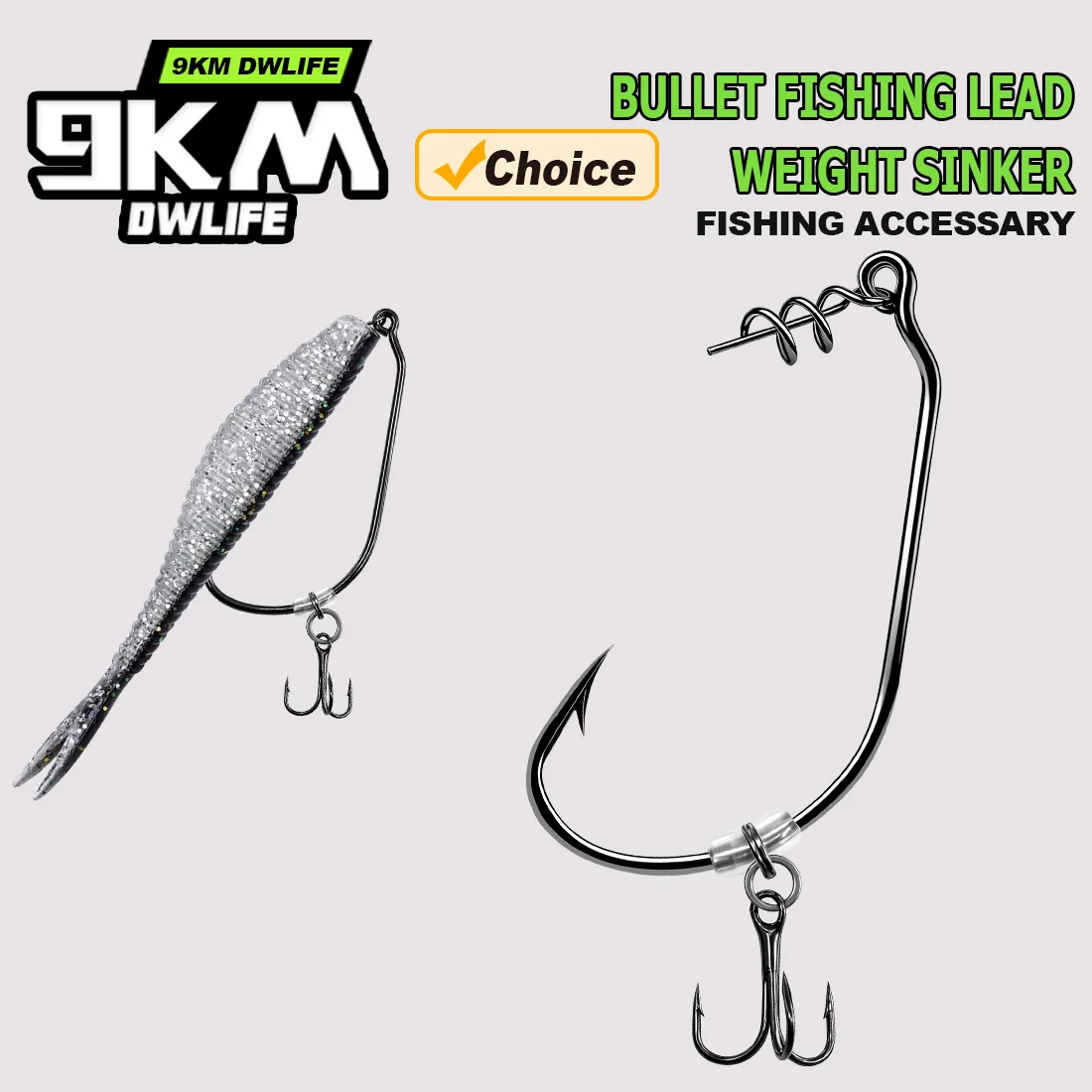9KM Anzuelo triple Stinger para swimbait anti-enredos vinilo