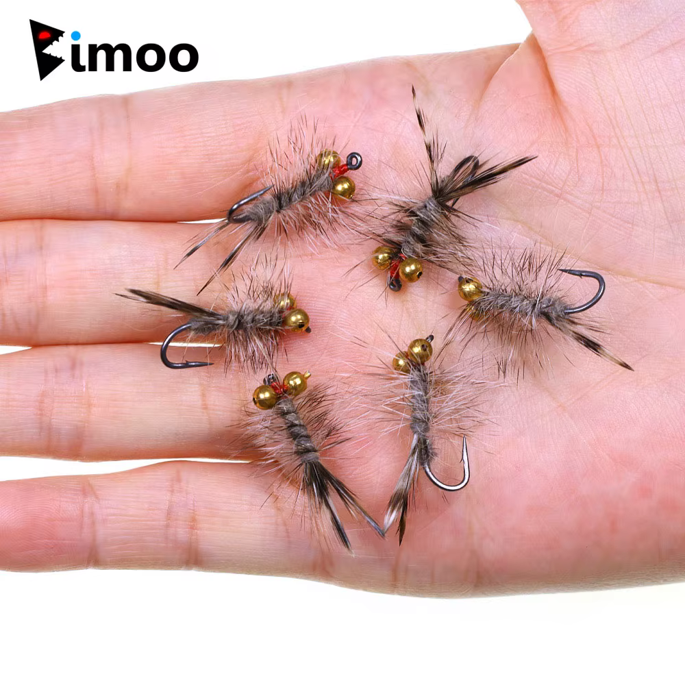 Bimoo Ninfa Damselfly Grizzly – Mosca húmeda artificial para trucha - imagen 2