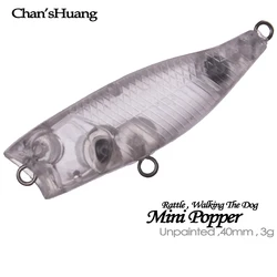 Mini Popper Chan'sHuang – Señuelo de superficie artesanal blanco