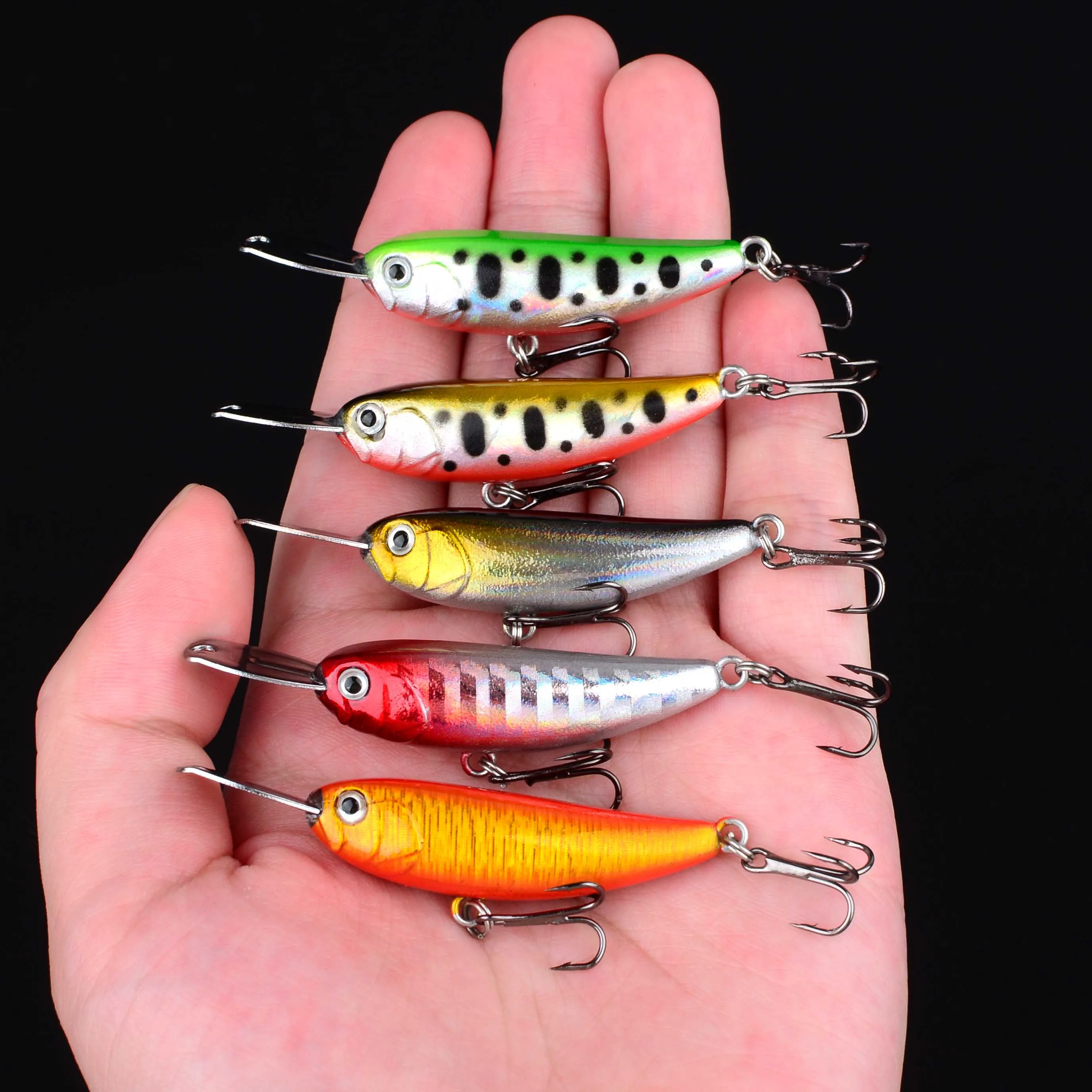 Señuelos Wobblers Minnow Crankbait de plástico para lubina – Jerkbait de hundimiento 5 uds - imagen 2