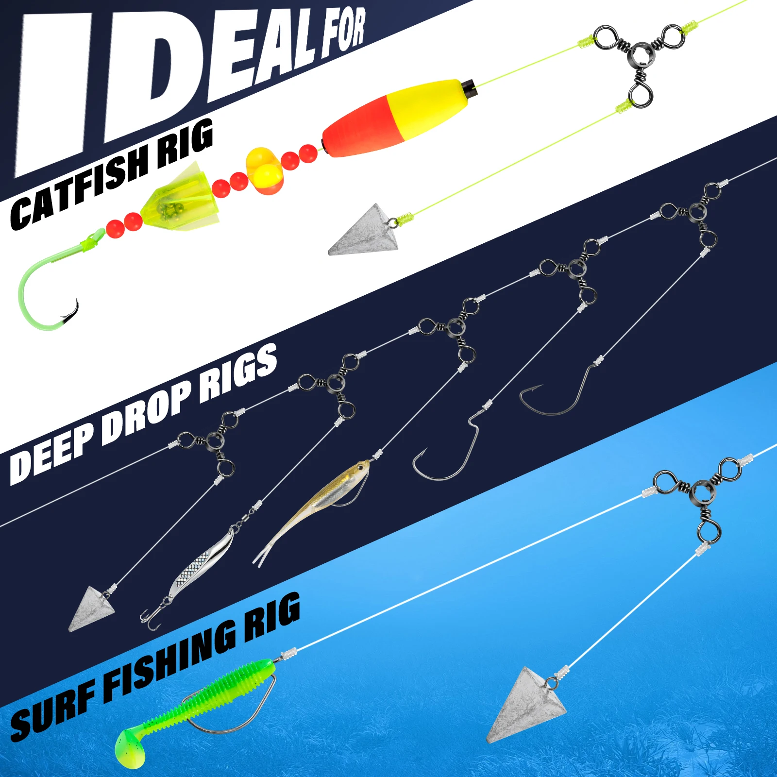 Giratorio 3 vías acero inoxidable – Alta velocidad para surf y jigging - imagen 3