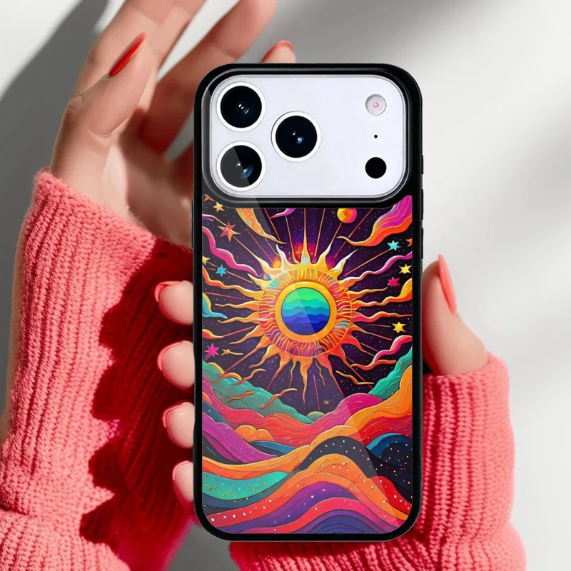 Diseño psicodélico en carcasa trasera