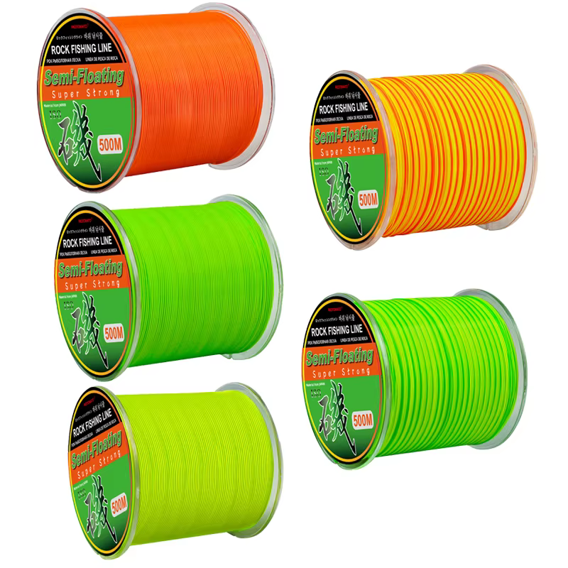 Sedal Nailon 500M alta resistencia amarillo para pesca en roca