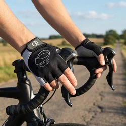 Guantes antideslizantes transpirables de medio dedo para bicicleta