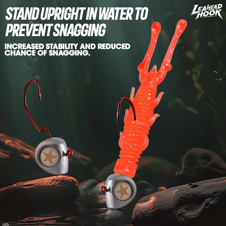 Anzuelos Jig Head con púas luminosos para vinilo – Pesca - imagen 5