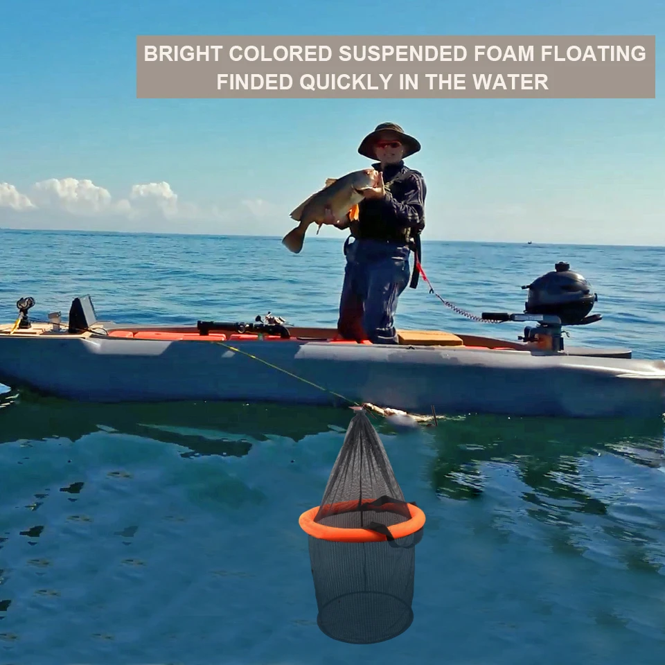 Cebador flotante pliable con jaula de malla resistente - imagen 2