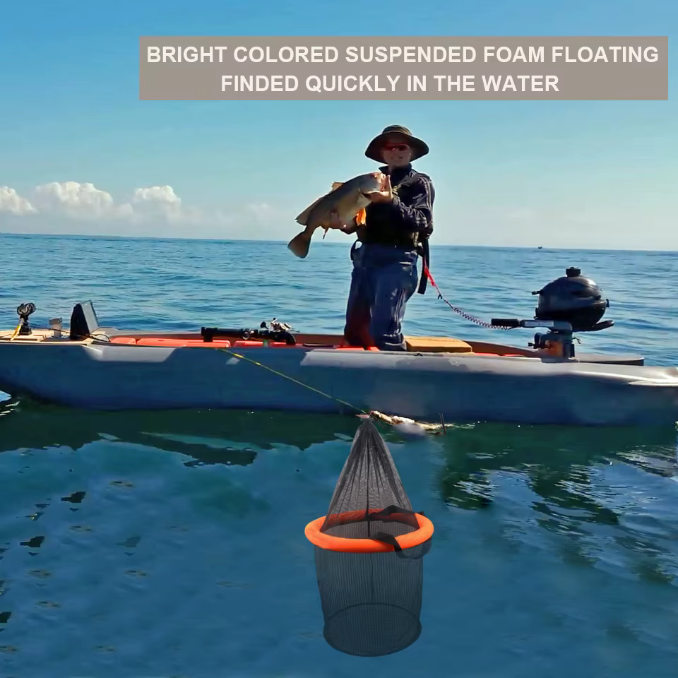 Cebador flotante pliable con jaula de malla resistente - imagen 2