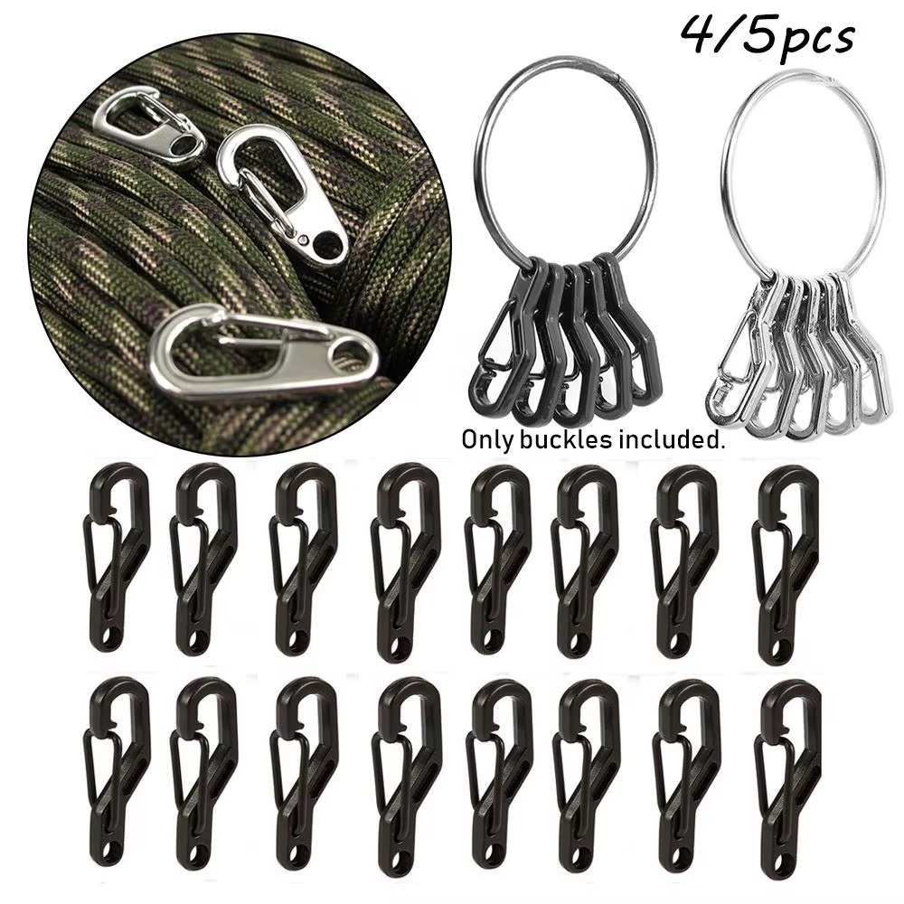 Mosquetones y clips de pesca con hebilla resistente negra/plateada - imagen 4