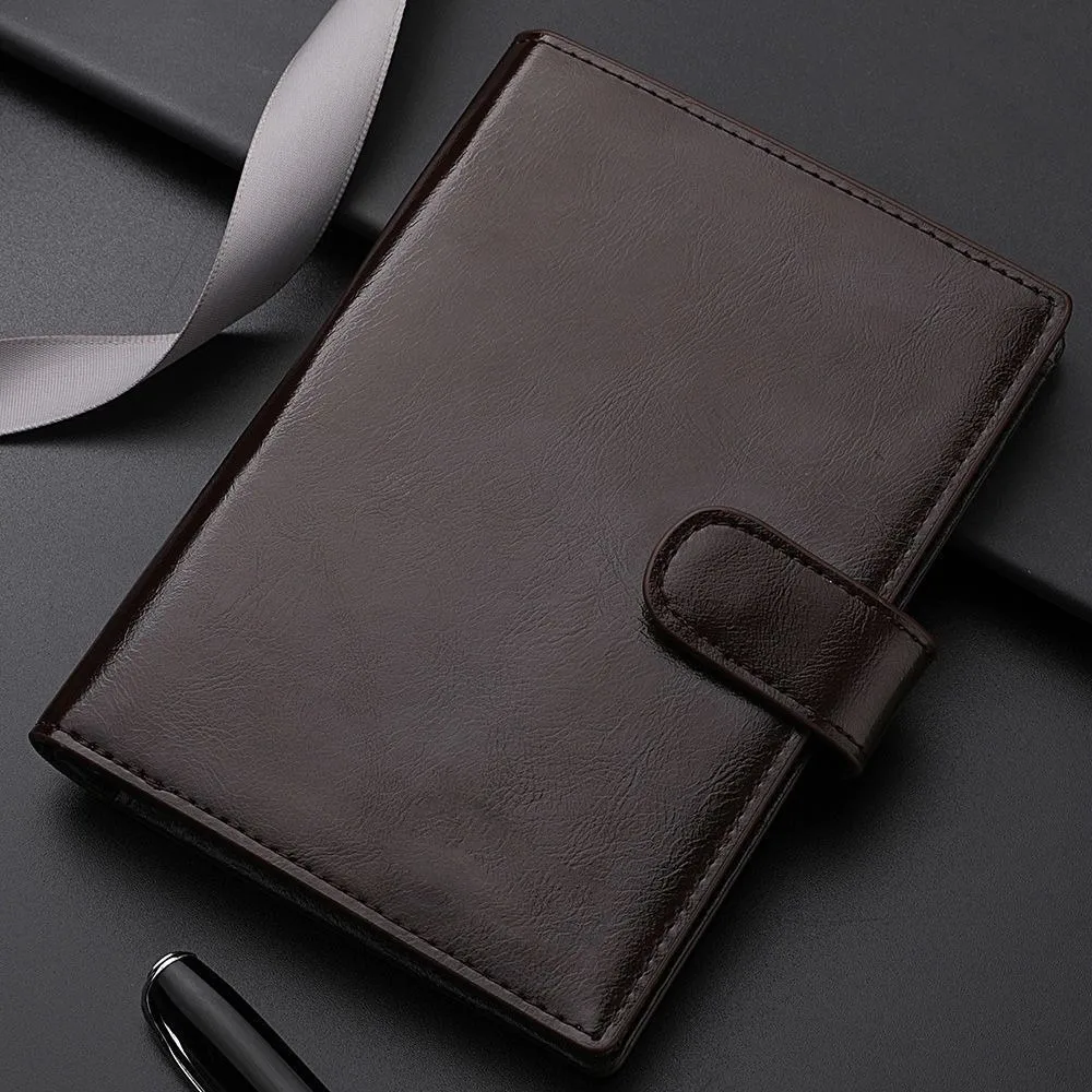 Cartera de cuero con bloqueo RFID y cremallera para pasaporte
