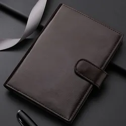 Cartera de cuero con bloqueo RFID y cremallera para pasaporte