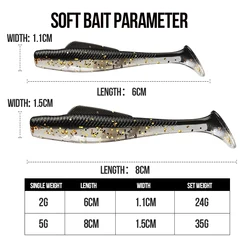 TAIYU Vinilos Flotantes TPR sin Cabeza – Cola en T para Black Bass