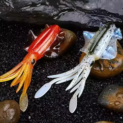 Señuelo de vinilo realista calamar y pulpo de agua salada
