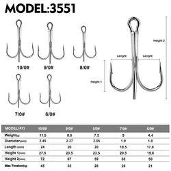 Probere Trigeminal Anzuelo Tiburón Triple 4X Extra Grande 6/0-10/0