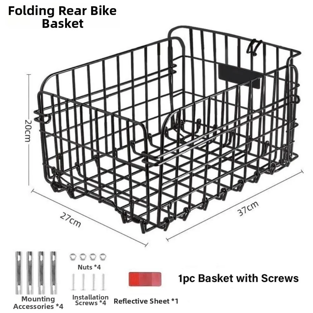 Cesta trasera plegable de gran capacidad para bicicleta MTB, metal